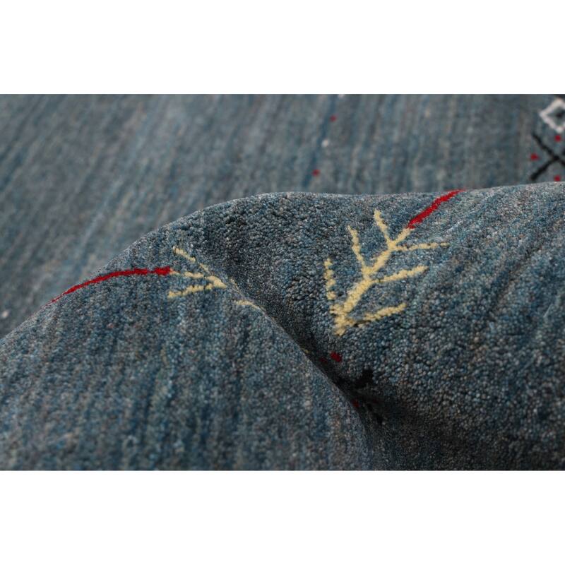 ECARPETGALLERY Hand Loomed Kashkuli Gabbeh Dark Blue Wool Rug - 5'1 x 6'8