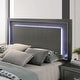 preview thumbnail 7 of 8, Furniture of America Lalt Modern 3-Piece Metallic Grey Wood Panel Bedroom Set with LED Light