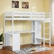 preview thumbnail 2 of 13, Twin Size Loft Bed with L-shaped Desk,Wardrobe and Storage Shelves