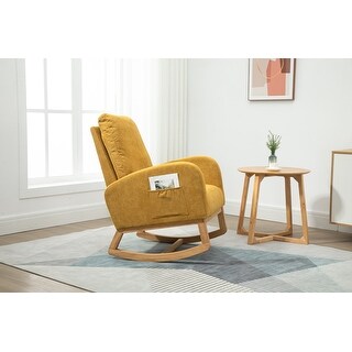 Reading Sofa Chair Glider Armchair Comfy Rocking Chair, Mustard Yellow ...