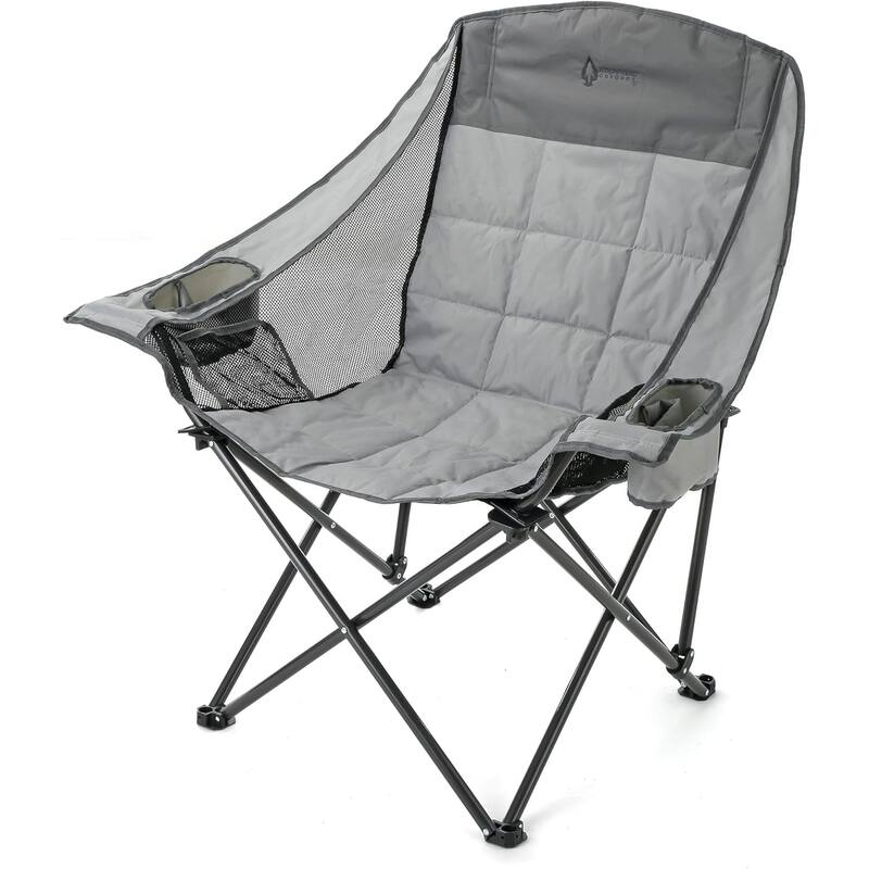 Arrowhead KKS0372U Grey Oversized Folding Camp Chair - Grey