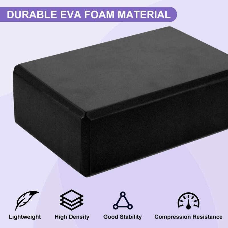 10Pcs Yoga Blocks and 1Pcs Resistance Band Set EVA Black Yoga Blocks