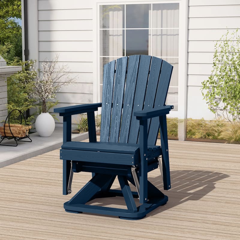 HDPE Adirondack Swivel Glider, Outdoor Patio Chair