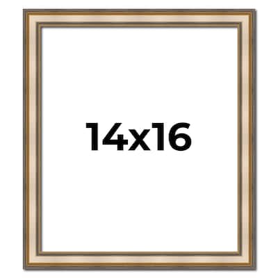 14x16 Frame Gold Solid Wood Shadow Box Width 1.5 Inches | Interior Frame Depth 2 3/8 Inches