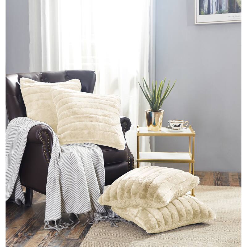 Supermink Soft Solid Throw Pillow Covers Set of 4, NO INSERT - Antique White