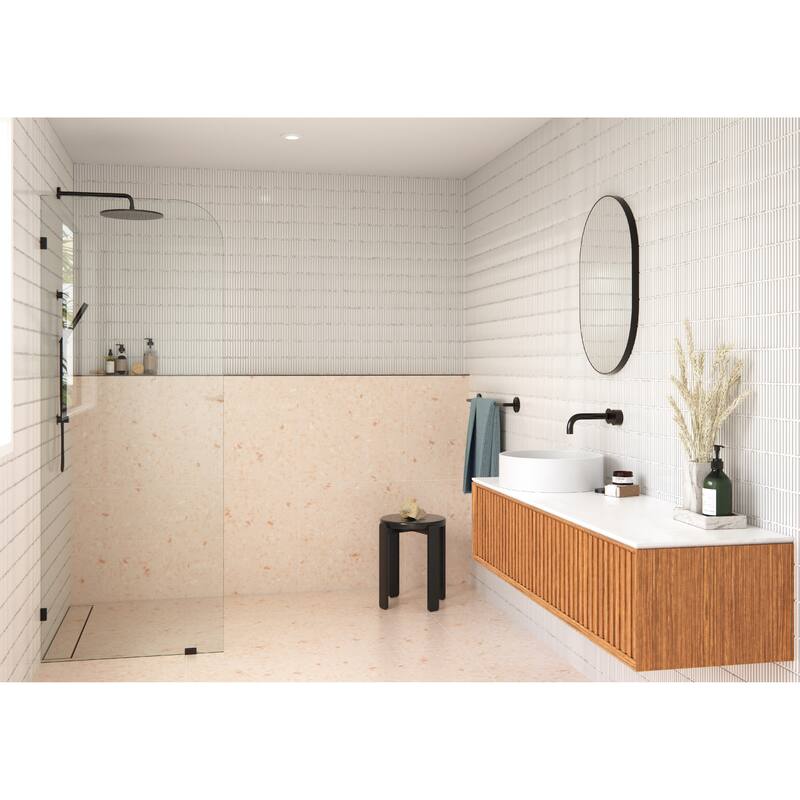 Glass Warehouse 38" x 78" Frameless Shower Door - Single Fixed Panel Radius