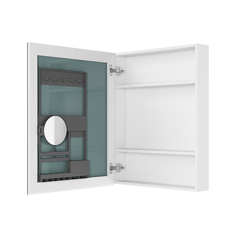 Wall Mounted Bathroom Medicine Cabinet with HD Mirror, Recessed or Surface Mount, Storage for Cosmetics & Personal Care