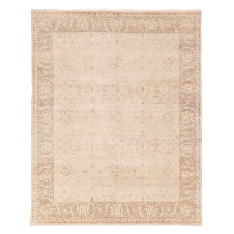 ECARPETGALLERY Hand-knotted Finest Oushak Light Khaki Wool Rug - 7'11 x 9'9