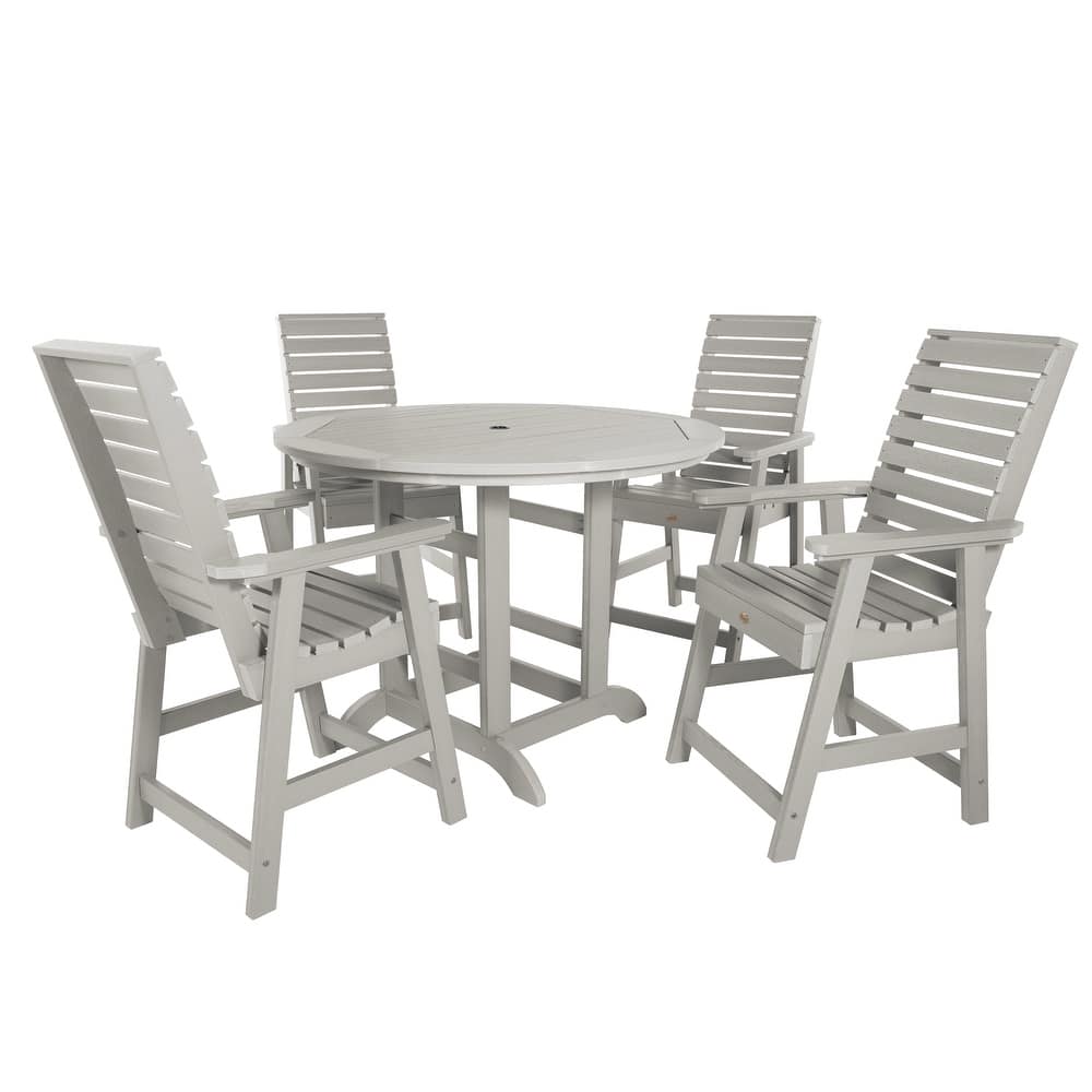 Weatherly 5-piece Outdoor Dining Set - 48" Round Table, Counter-height