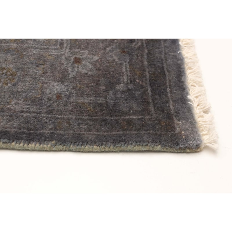 ECARPETGALLERY Hand-knotted Vibrance Grey Wool Rug - 2'2 x 12'0