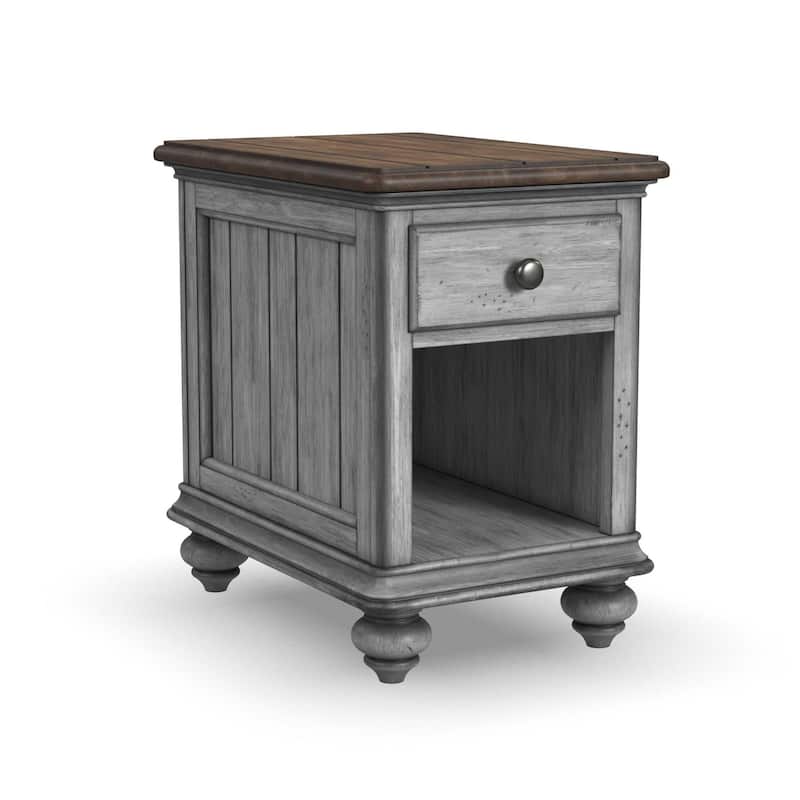 Plymouth Brown Wood Chairside Table by Flexsteel - 16" x 23" x 23"
