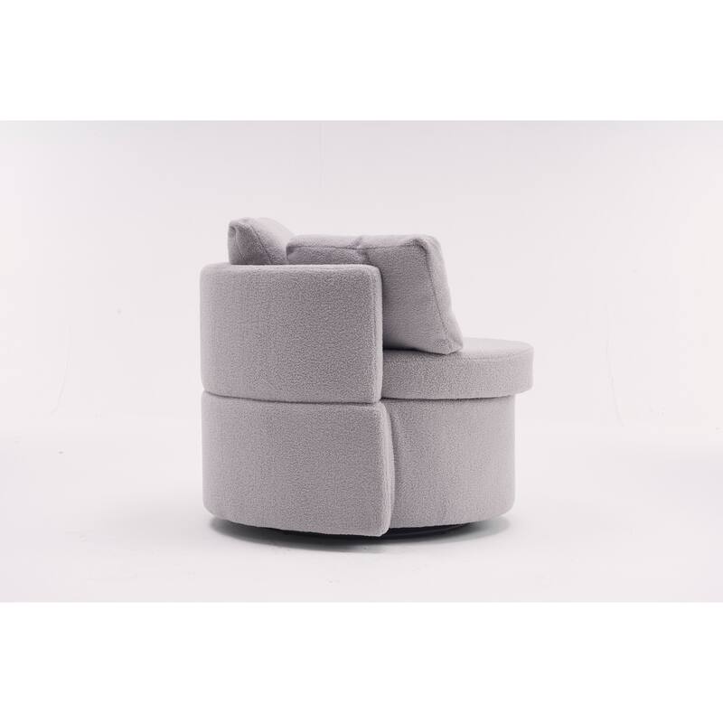 31.5" Swivel Barrel Chair with Storage