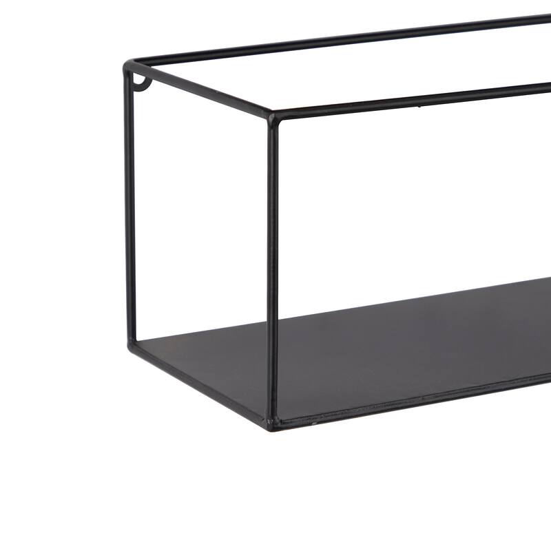 CosmoLiving by Cosmopolitan Black Metal 2 Shelves Wall Shelf (Set of 2)