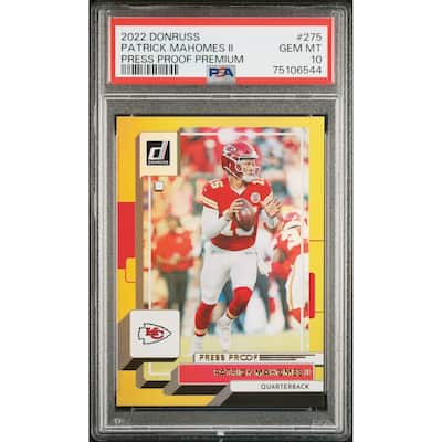 Patrick Mahomes 2022 Panini Donruss Press Proof Premium Card #275 Graded PSA 10 - 8'6" x 11'6"
