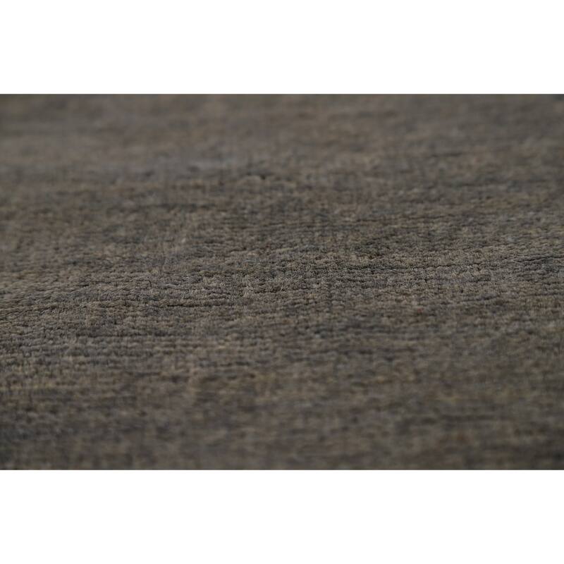 Gray Modern Gabbeh Runner Rug Hand-Knotted Wool Carpet - 3'0" x 9'8"