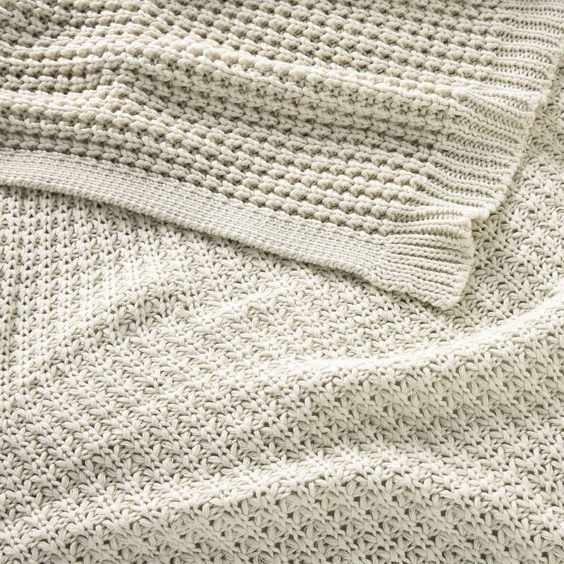 Truly Soft Chunky Knit Organic Throw Blanket - Ivory
