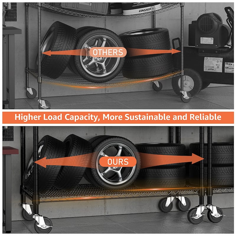 176 LBS Industrial Metal 4 Tier Shelving for Garage, Pantry, Warehouse, Basement Utility Room, Storage Rack Metal Shelving Unit