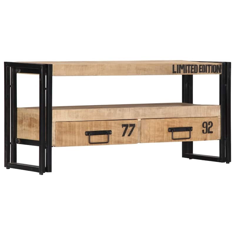 vidaXL TV Stand 39.4"x11.8"x17.7" Solid Wood Mango