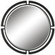 preview thumbnail 1 of 4, Quadrant Beveled Round Wall Mirror - 46" - Black