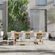 Option Dark Wood Table and White Chairs