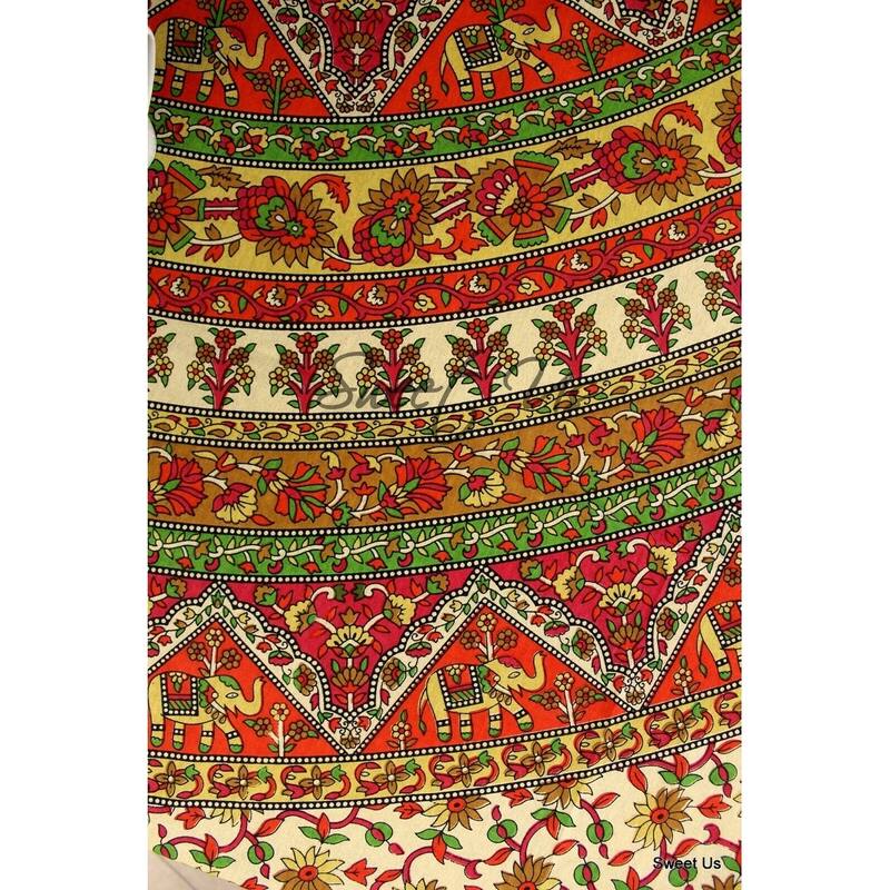 Cotton Elephant Floral Shine Tablecloth Rectangle