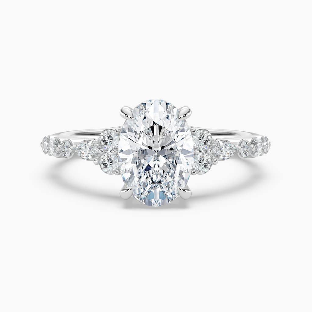 Auriya 14K Gold Lab Grown Diamond Oval Marquise & Round Embrace Engagement Ring 1.19 - 5.19ct. tw. (E-F, VS)