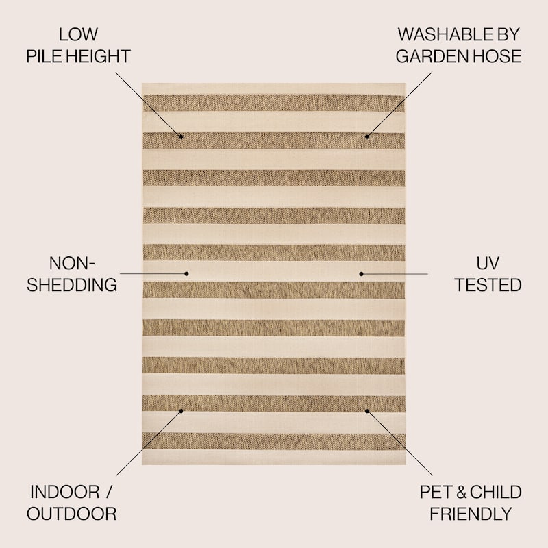 JONATHAN Y Tavira Wide Stripe Indoor/Outdoor Area Rug