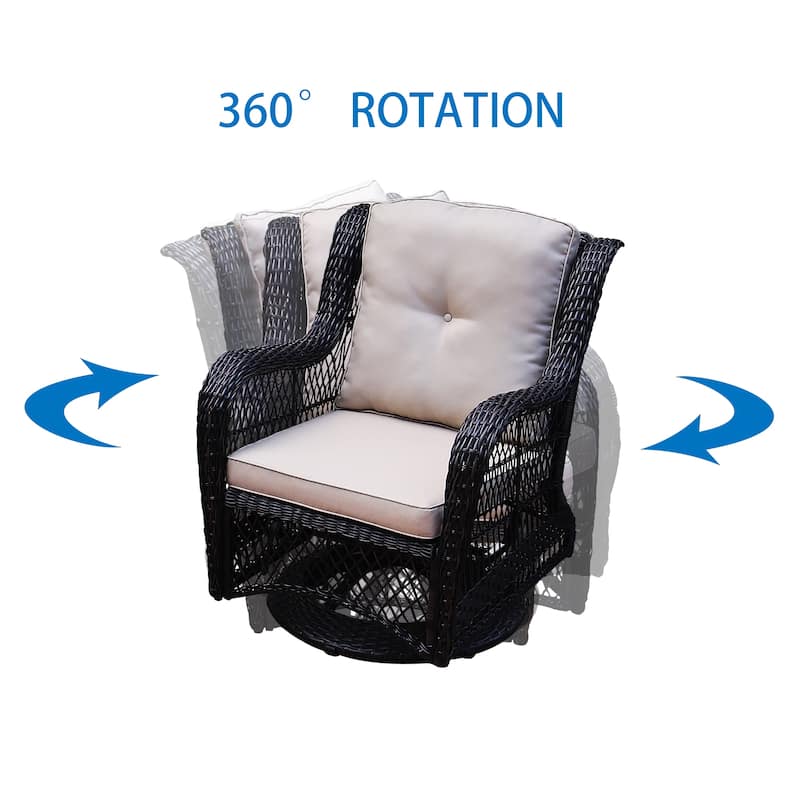 Scammon Bay 3-piece Wicker Swivel Conversation Set by Havenside Home