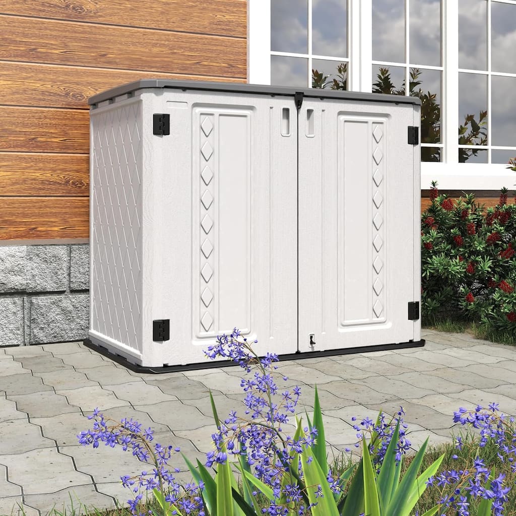 Outdoor Resin Deck Box Storage Shed for Garden,Patios,Backyards,Tools