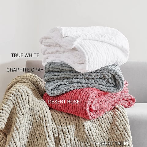 Cozy Potato® Chenille Chunky Knit Throw Blanket
