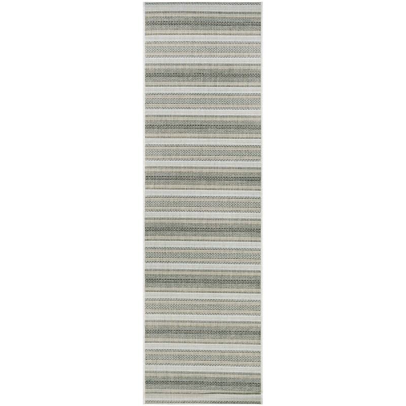 Dream Decor Rugs Samantha Sand Stripe Indoor Outdoor Area Rug - 2'3" x 7'10" Runner - Beige/Ivory
