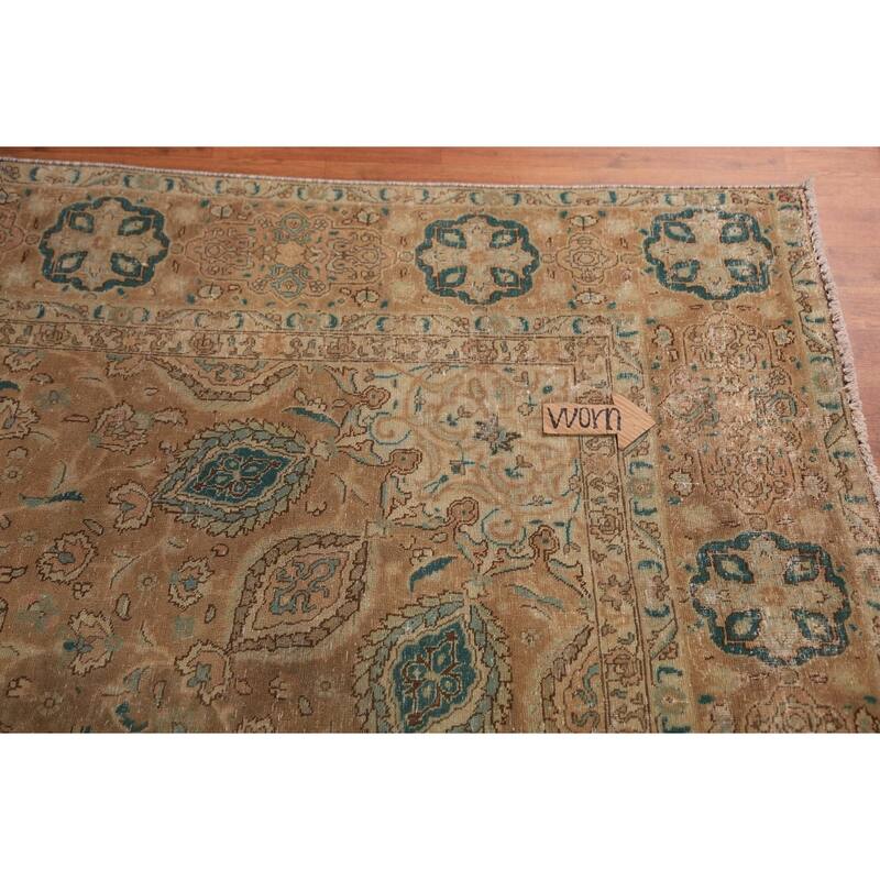Tabriz Persian Vintage Area Rug Hand-Knotted Wool Carpet - 9'0" x 12'4"
