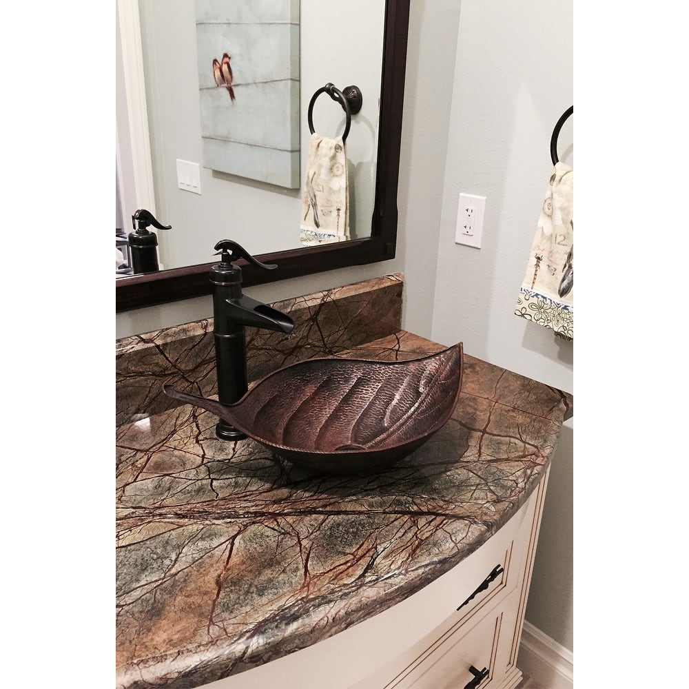 Leaf Vessel Hammered Copper Sink (PVLFDB)