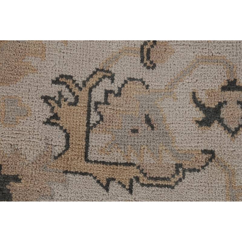 All-Over Floral Oushak Indian Area Rug Handmade Wool Carpet - 9'0" x 11'9"