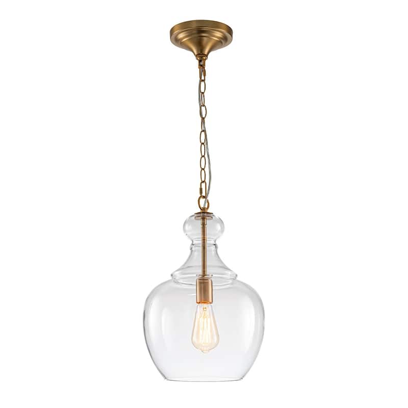 11.0''W 1-Light Mid-century Clear Glass Single Pendant