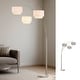 preview thumbnail 4 of 2, Broadway 3 Light Arch Floor Lamp, Brushed Nickel Finish with White Shades