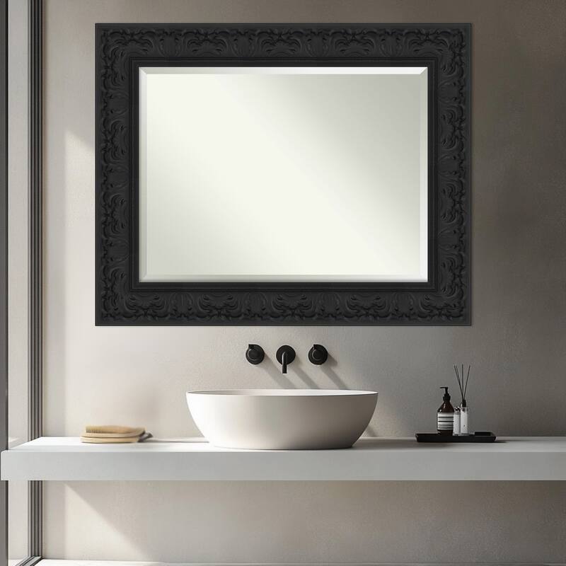 Luxe Beveled Framed Bathroom Vanity Wall Mirror