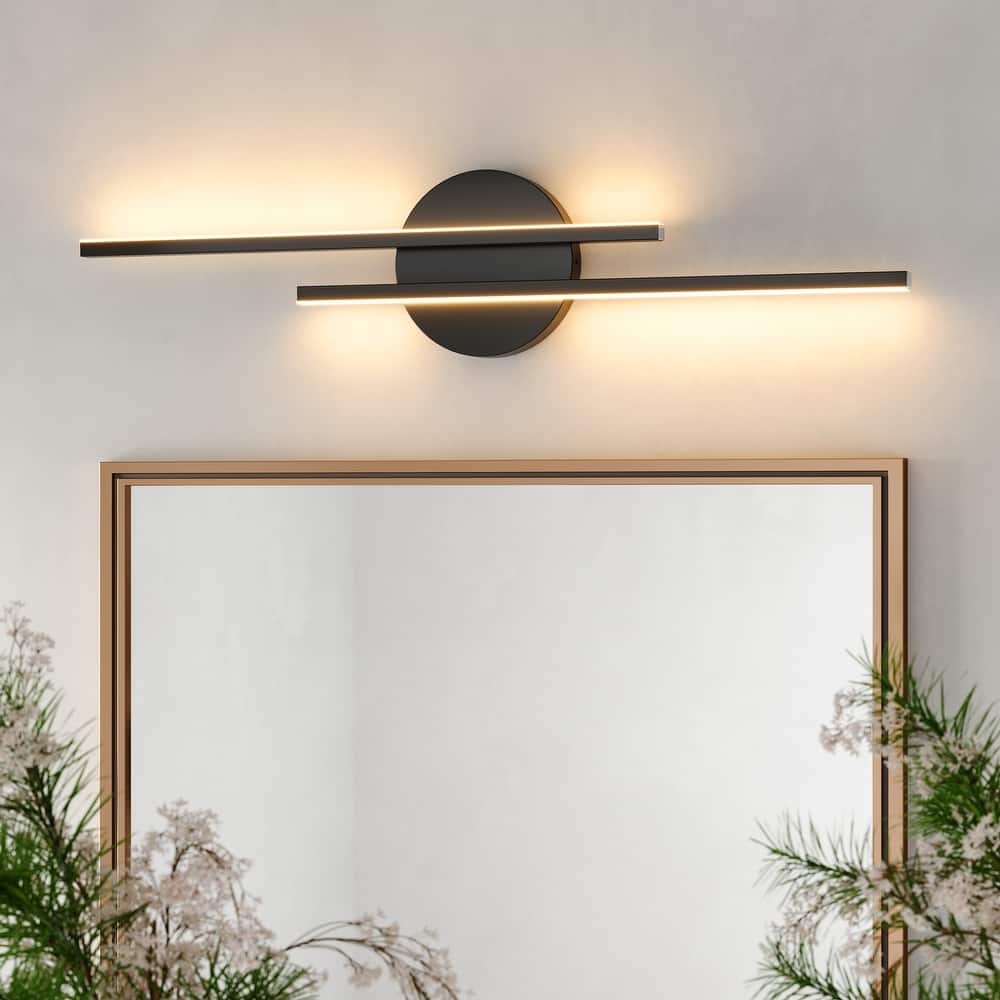 Modern 2-Light Dimmable Bathroom LED Vanity Light