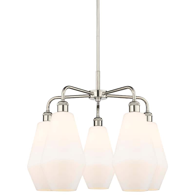 Innovations Lighting 516-5CR-20-25 Cindyrella Chandelier Cindyrella 5 - Polished Nickel / Cased Matte White