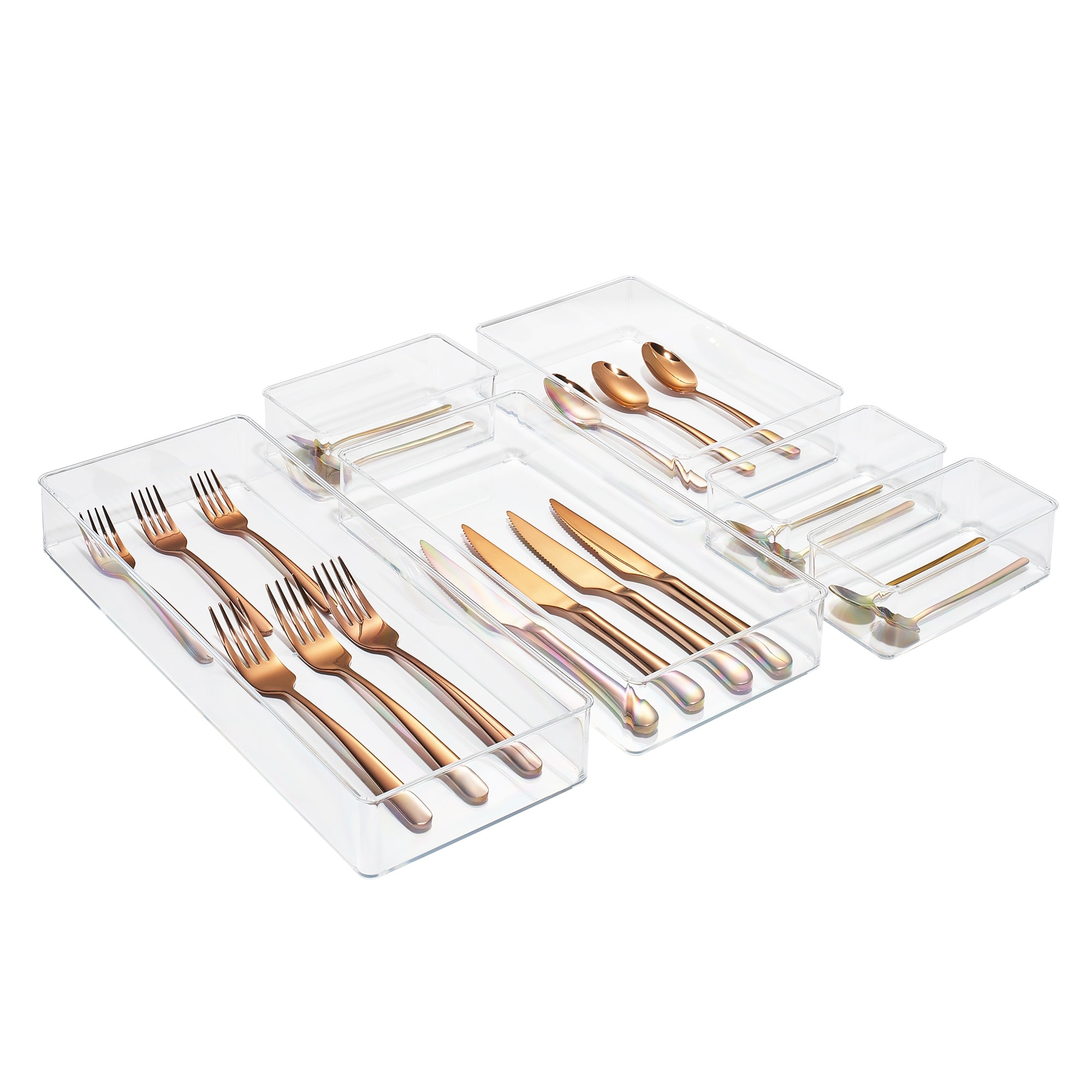 Sorbus Clear Drawer Organizer Set for Kitchen Storage (6 pieces)