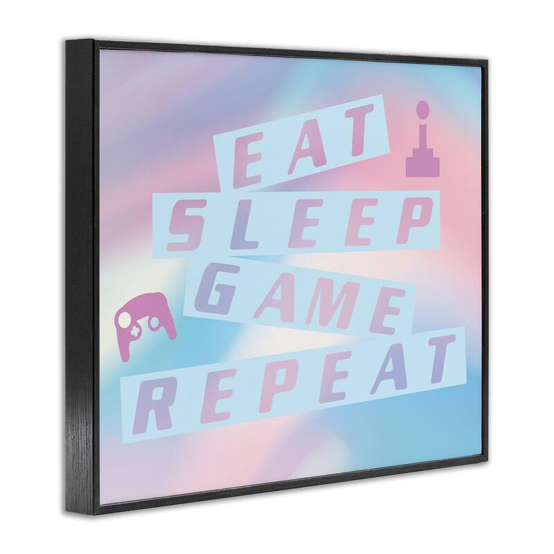 Stupell Pastel Eat Sleep Game Framed Giclee Art Design By Yass Naffas Designs