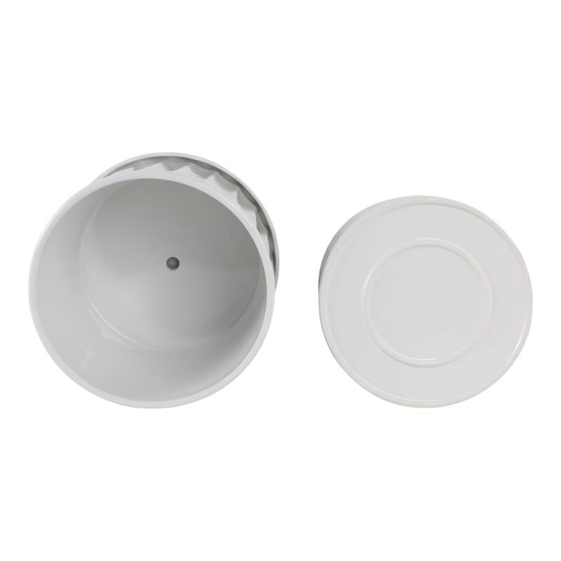 Ceramic Saucer Planters Ribbed Texture (Set of 2) - 10", 9" White - 12" x 12" x 10"