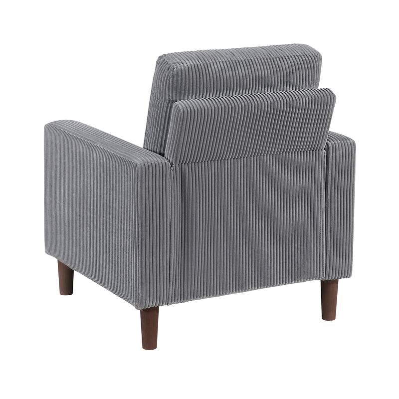 Caspian 32" Corduroy Living Room Chair - Wood Finish Exposed Feet
