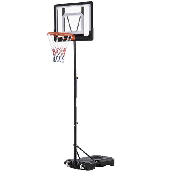 Best Choice Products Kids Portable Height-Adjustable Sports Basketball Hoop Backboard System Stand with Wheels, Black