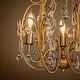 preview thumbnail 4 of 6, 3/4-Lights Vintage Small Candlestick Crystal Chandelier in Antique Gold
