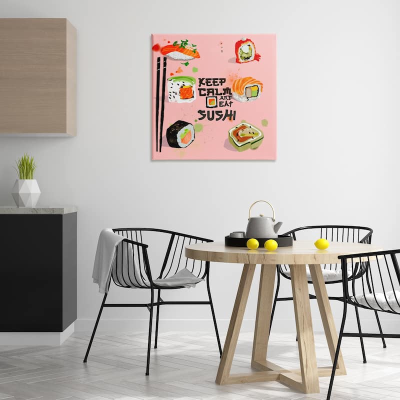 Stupell Keep Calm & Eat Sushi Canvas Wall Art Design By Juliet Rose Philips