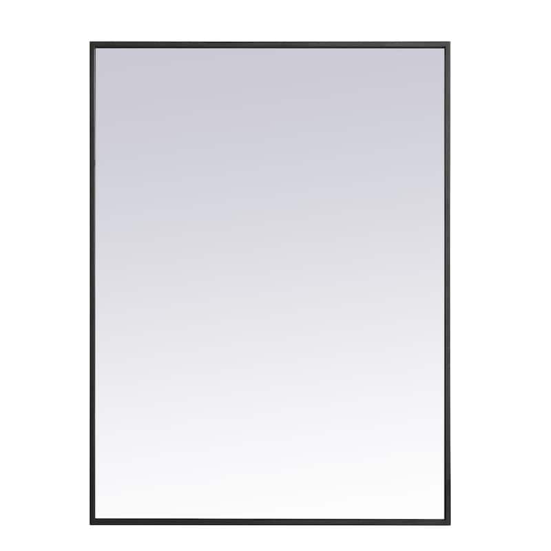 Elegant Lighting Eternity 27" x 36" Rectangular Beveled Metal Framed - Black