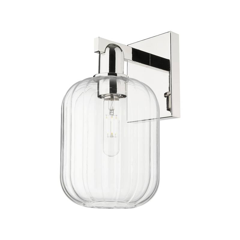 Innovations Lighting 716-1W-14-7 Preston Sconce Preston 14" Tall Wall - Polished Nickel / Clear