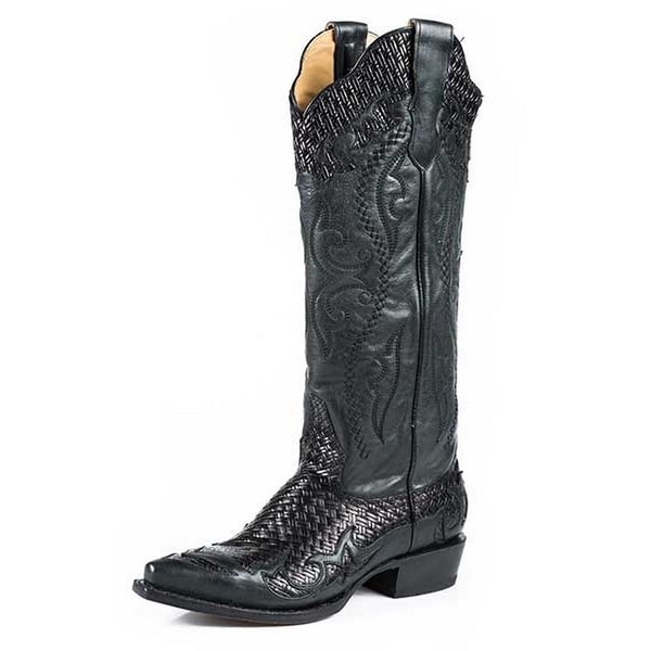 Stetson Western Boots Womens Zipper Snip Black