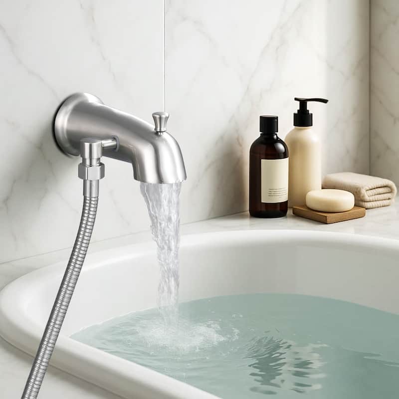 WOWOW Integrated Diverter Bathtub Spout with Showerhead Connection